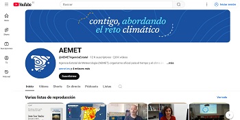 Acceso al canal YouTube de AEMET
